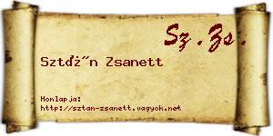 Sztán Zsanett névjegykártya