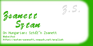 zsanett sztan business card
